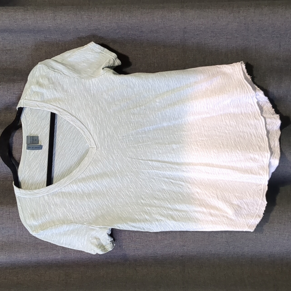 Left of Center Anthropologie Quinn Ombre Dip Dyed Vneck Slub Top XS
